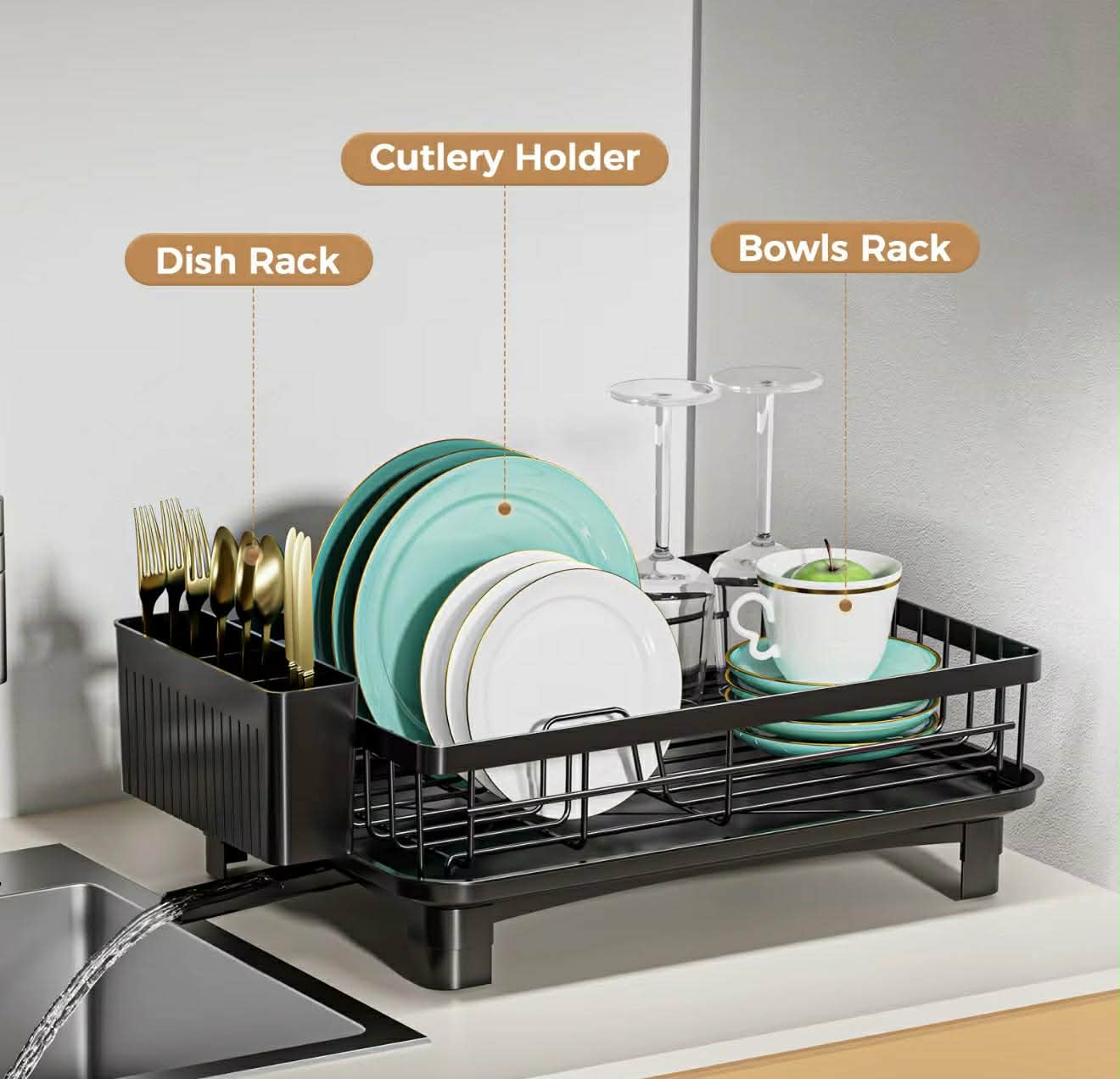 Égouttoir Vaisselle avec Drainage – Séchoir Vaisselle Cuisine
