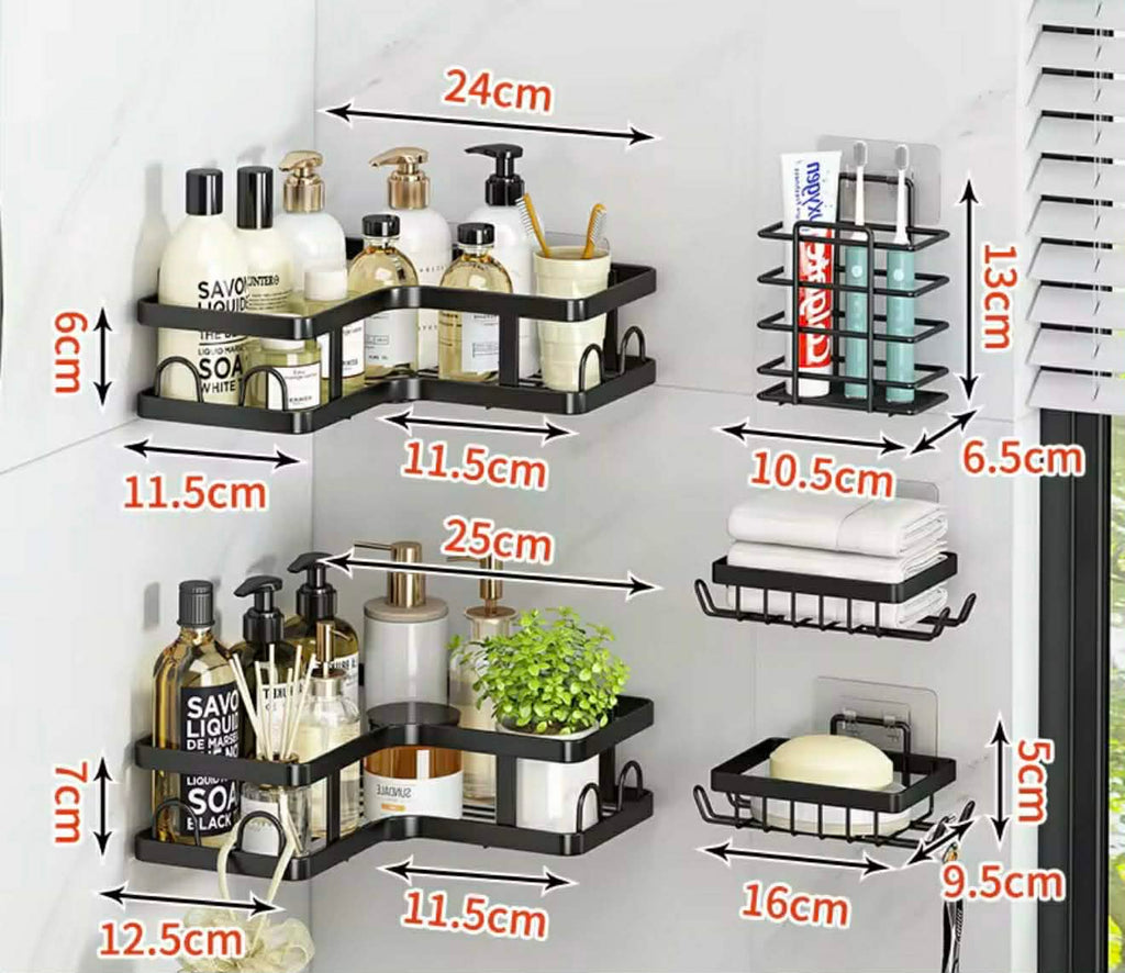 Étagère d’Angle Salle de Bain – Organisateur Mural Sans Perçage